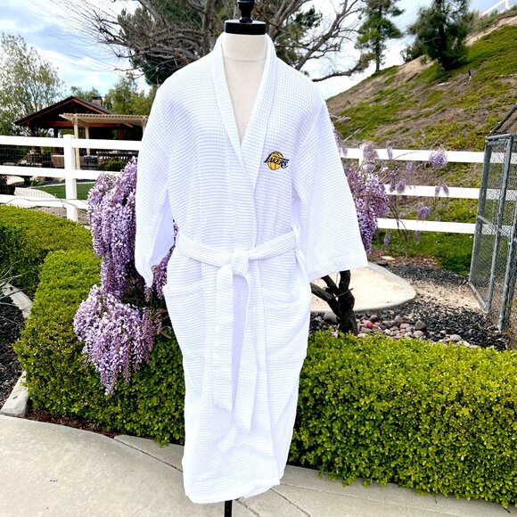 Lakers - Robe - White Waffle Weave - Like New - OS - Unisex - Picture 2 of 11